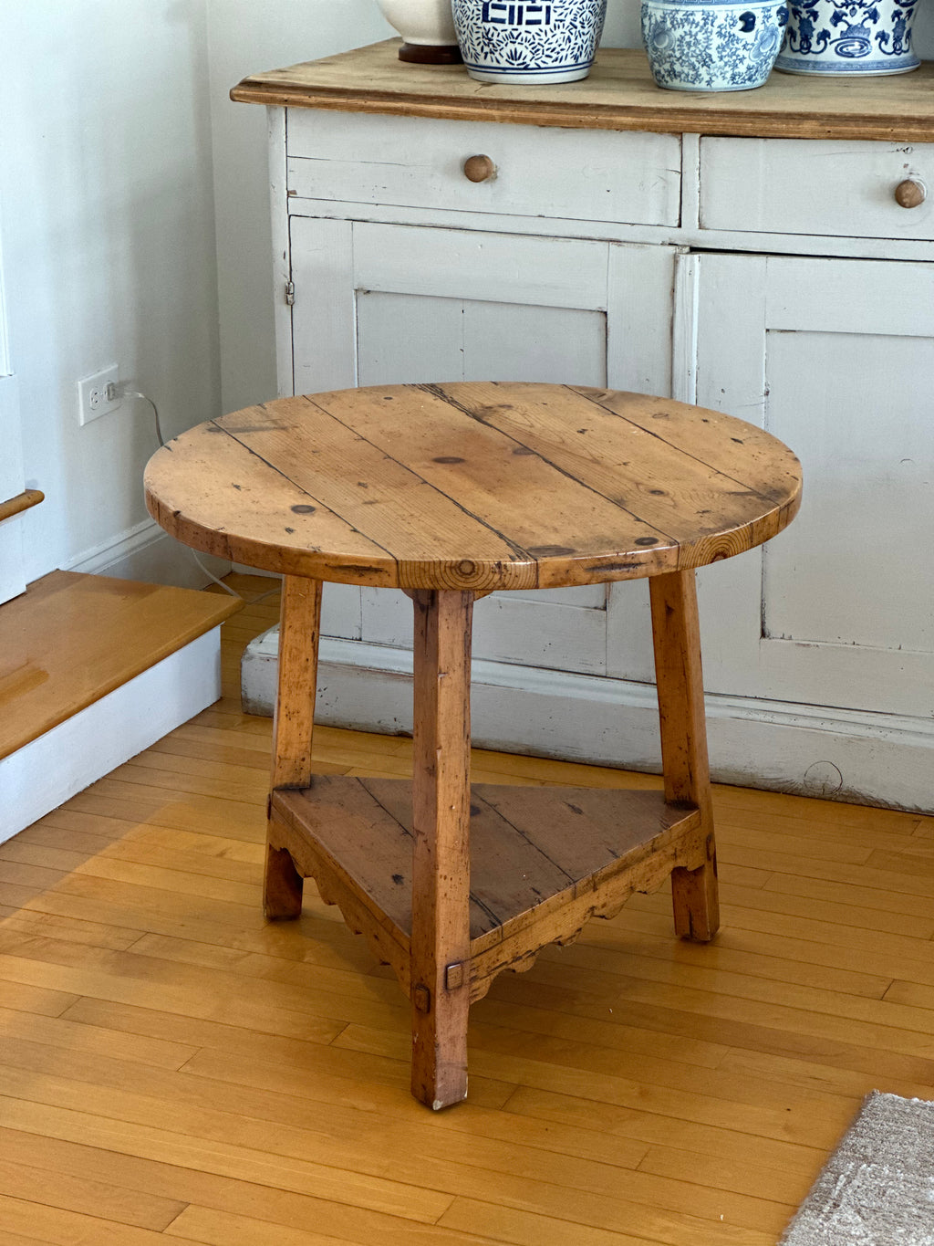 Vintage Pine Round Table - a pair